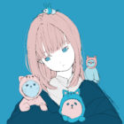 女の子と猫と犬と鳥とハムスターのイラスト フリー