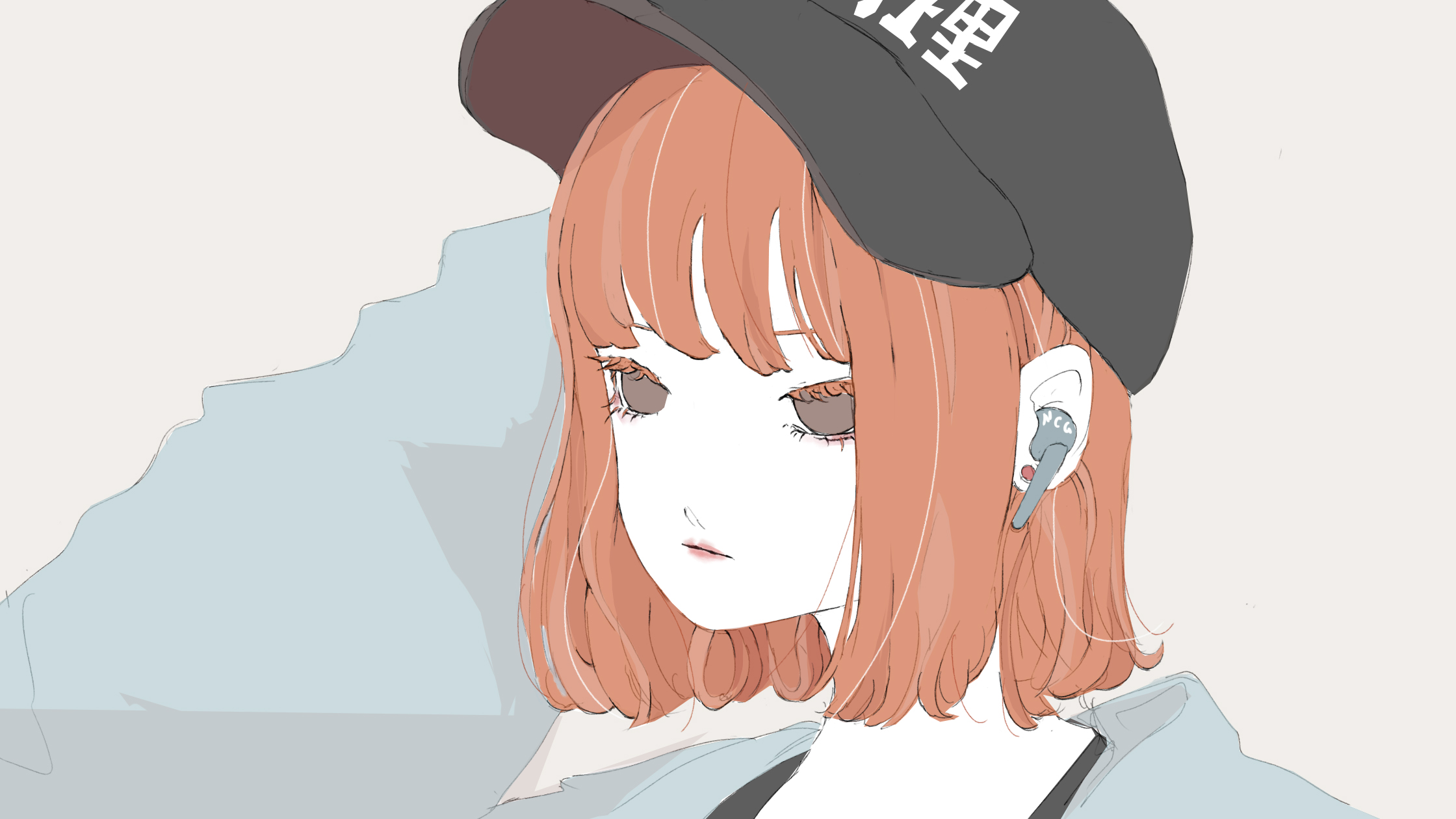 オレンジ髪 ノーコピーライトガール