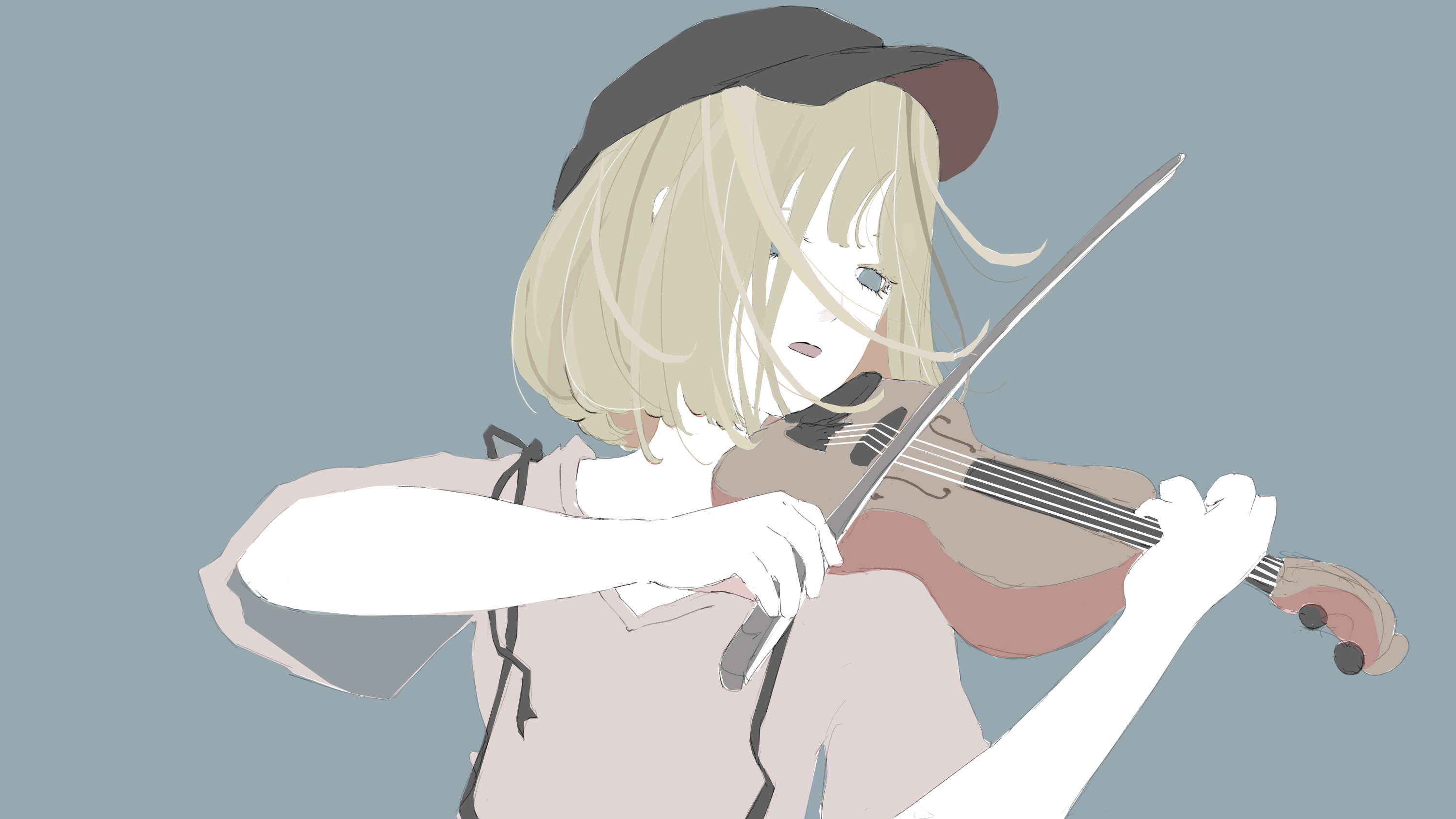 バイオリンを弾く女の子のフリーイラスト