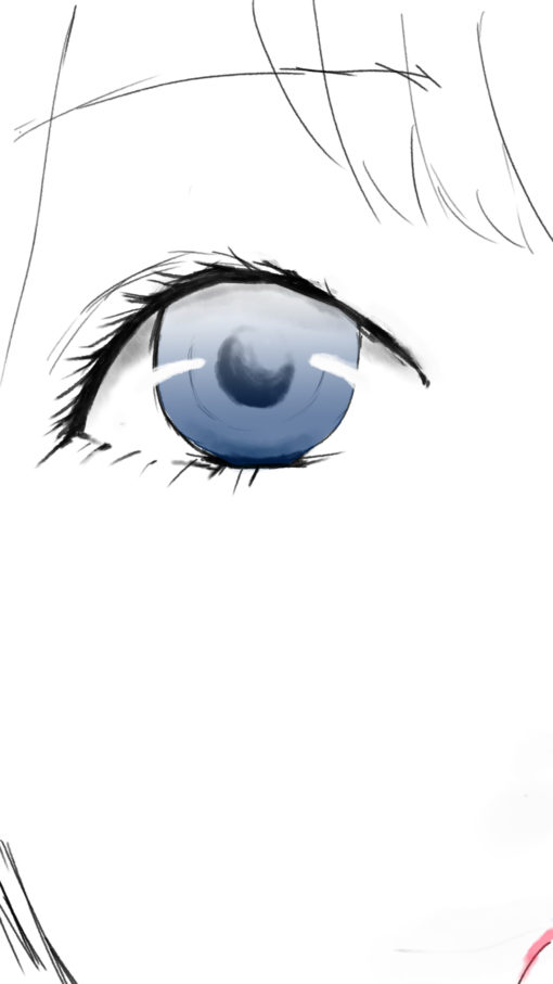 女の子の青い瞳のイラスト
