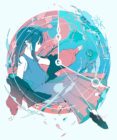 夏の時計と女の子のイラスト　フリー