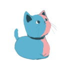 switchカラーの猫のイラスト　フリー